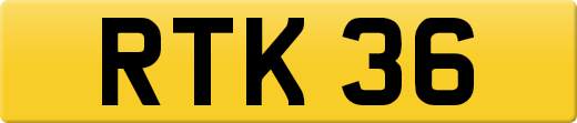RTK 36 private number plate